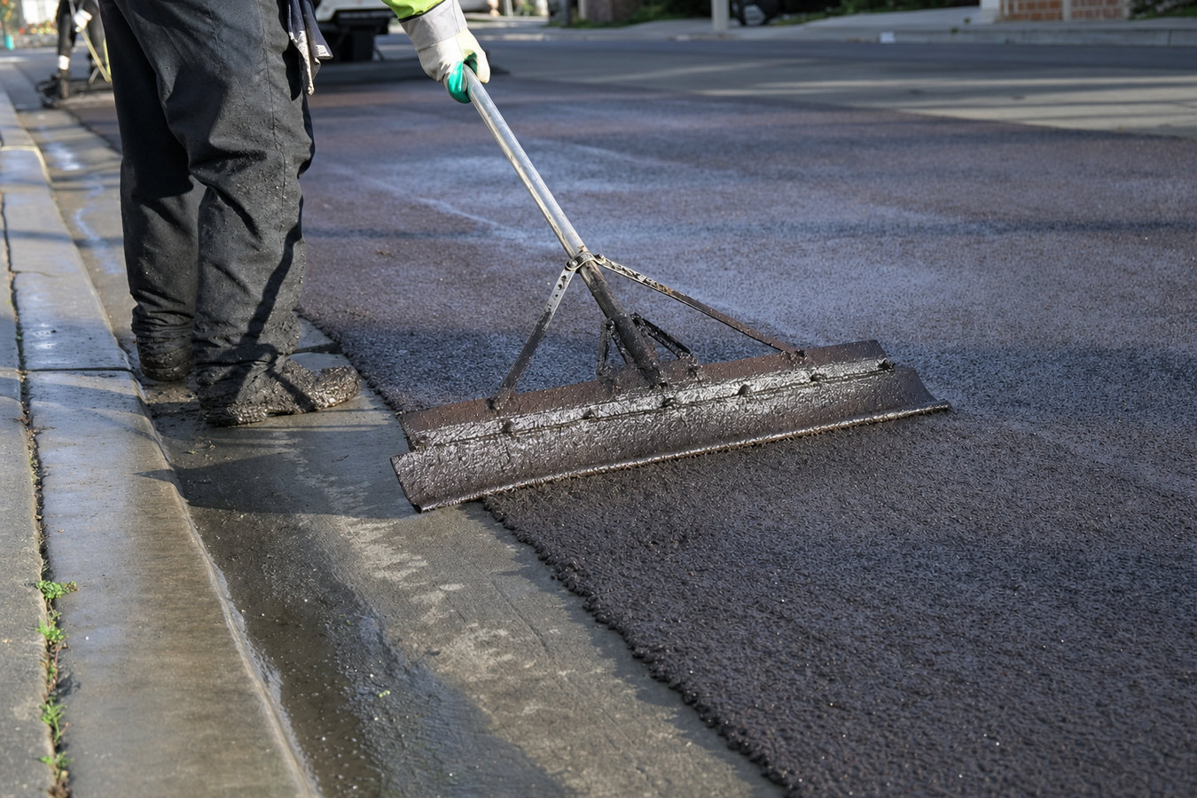 Asphalt sealcoating