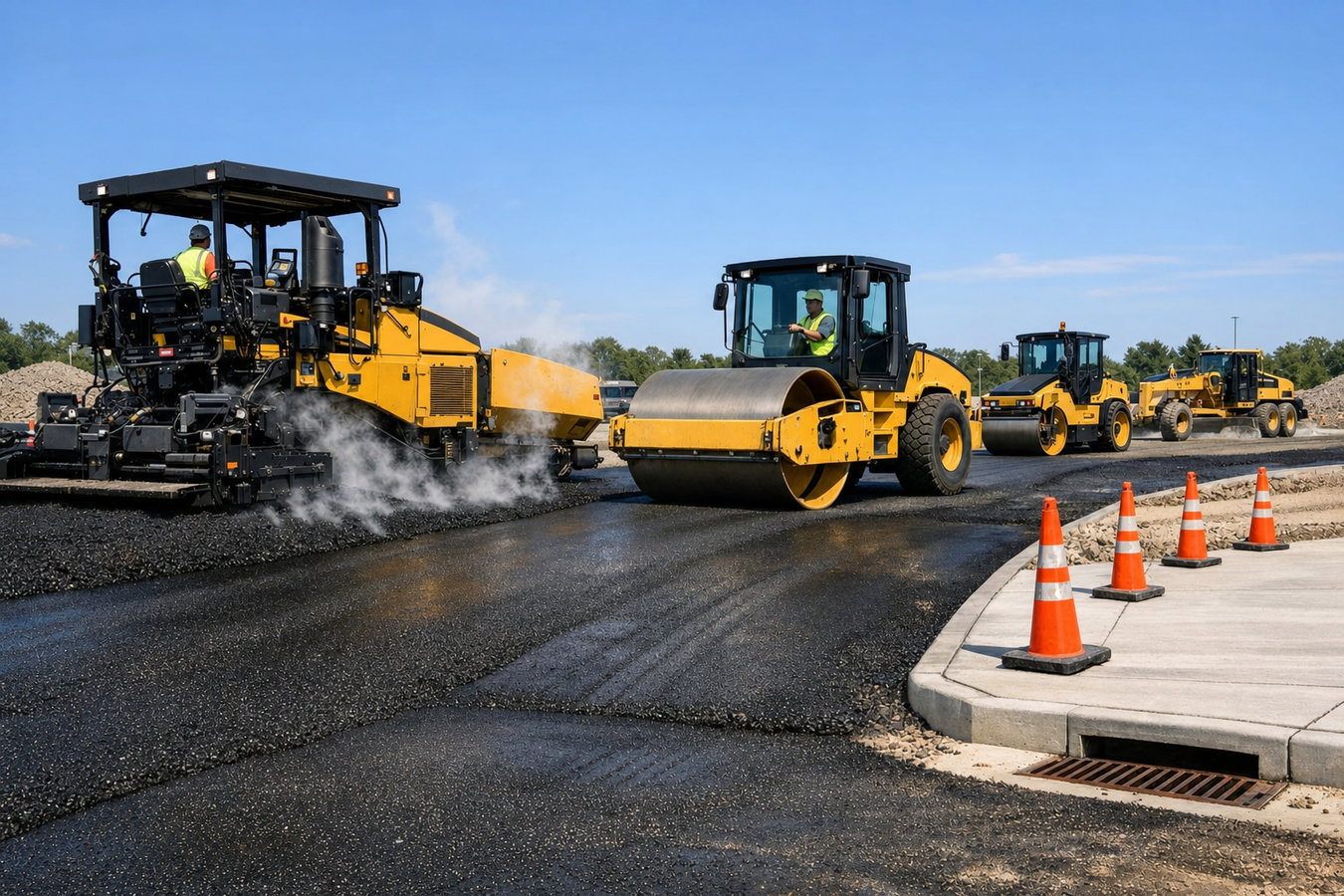 Commercial asphalt paving